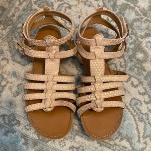 Girl’s gladiator sandals size 4 with Velcro closure